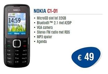 Promoties Nokia c1-01 - Nokia - Geldig van 01/11/2011 tot 30/11/2011 bij Belcompany