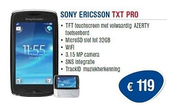 Promoties Sony ericsson txt pro - Sony Ericsson - Geldig van 01/11/2011 tot 30/11/2011 bij Belcompany