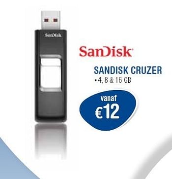Promoties Sandisk cruzer - Sandisk - Geldig van 01/11/2011 tot 30/11/2011 bij Belcompany
