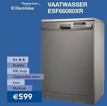 Promotions Vaatwasser esf66080xr - Electrolux - Valide de 01/11/2011 à 30/11/2011 chez ElectronicPartner
