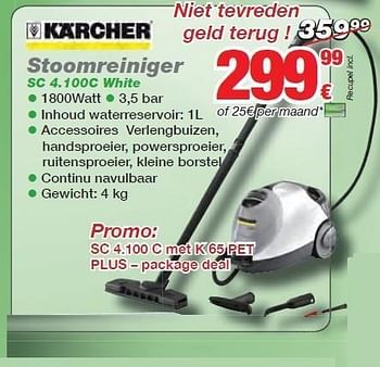 Promoties Stoomreiniger sc 4.100c white - Kärcher - Geldig van 01/11/2011 tot 30/11/2011 bij ElectronicPartner