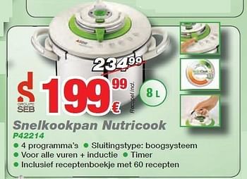 Promoties Snelkookpan nutricook p42214 - SEB - Geldig van 01/11/2011 tot 30/11/2011 bij ElectronicPartner