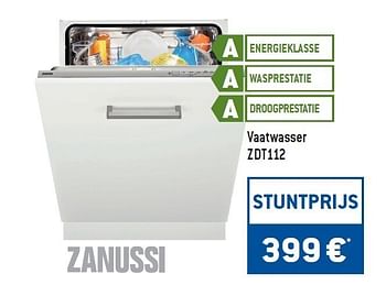 Promotions Vaatwasser zdt112 - Zanussi - Valide de 01/11/2011 à 30/11/2011 chez IXINA