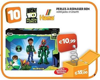 Promotions Perles à repasser ben - Hama - Valide de 01/11/2011 à 07/11/2011 chez Fun