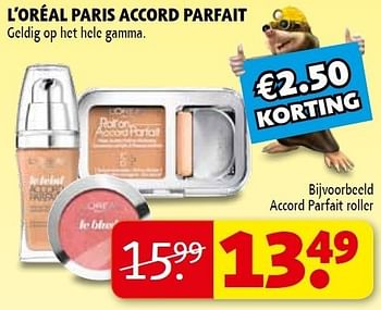 Promoties Accord parfait roller - L'Oreal Paris - Geldig van 01/11/2011 tot 06/11/2011 bij Kruidvat