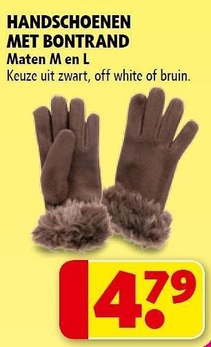 Promoties Handschoenen met bontrand - Huismerk - Kruidvat - Geldig van 01/11/2011 tot 06/11/2011 bij Kruidvat