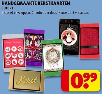 Promoties Handgemaakte kerstkaarten - Huismerk - Kruidvat - Geldig van 01/11/2011 tot 06/11/2011 bij Kruidvat