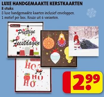 Promoties Luxe handgemaakte kerstkaarten - Huismerk - Kruidvat - Geldig van 01/11/2011 tot 06/11/2011 bij Kruidvat