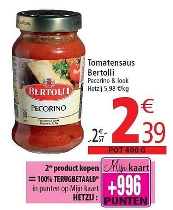 Promoties Tomatensaus bertolli - Bertolli - Geldig van 02/11/2011 tot 08/11/2011 bij Match