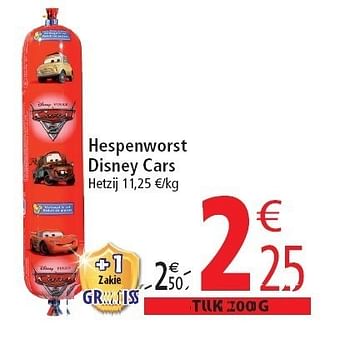 Promotions Hespenworst disney cars - Disney - Valide de 02/11/2011 à 08/11/2011 chez Match