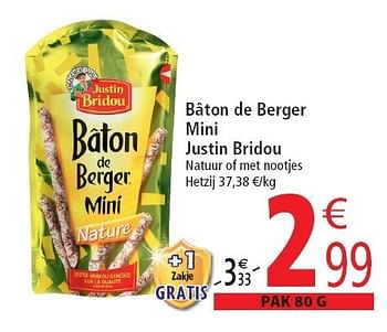 Promoties Bâton de berger mini justin bridou - Justin Bridou - Geldig van 02/11/2011 tot 08/11/2011 bij Match