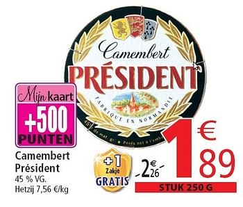 Promoties Camembert président - Président - Geldig van 02/11/2011 tot 08/11/2011 bij Match