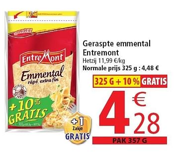 Promoties Geraspte emmental entremont - Entre Mont - Geldig van 02/11/2011 tot 08/11/2011 bij Match