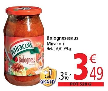 Promoties Bolognesesaus miracoli - Miracoli - Geldig van 02/11/2011 tot 08/11/2011 bij Match
