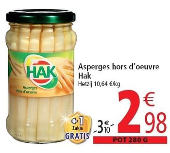 Promoties Asperges hors d`oeuvre hak - Hak - Geldig van 02/11/2011 tot 08/11/2011 bij Match