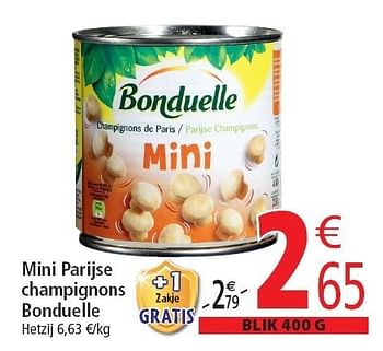 Promoties Mini parijse champignons bonduelle - Bonduelle - Geldig van 02/11/2011 tot 08/11/2011 bij Match