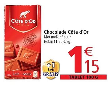 Promoties Chocolade côte d`or - Cote D'Or - Geldig van 02/11/2011 tot 08/11/2011 bij Match