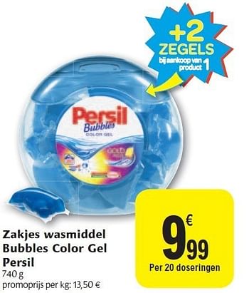 Promoties Zakjes wasmiddel bubbles color gel persil - Persil - Geldig van 02/11/2011 tot 08/11/2011 bij Carrefour