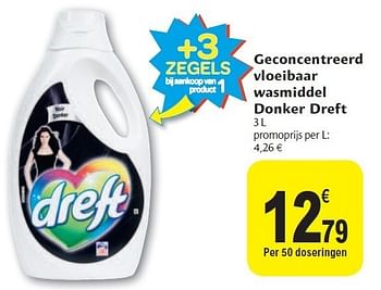 Promotions Geconcentreerd vloeibaar wasmiddel donker dreft - Dreft - Valide de 02/11/2011 à 08/11/2011 chez Carrefour