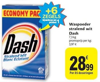 Promotions Waspoeder stralend wit dash - Dash - Valide de 02/11/2011 à 08/11/2011 chez Carrefour