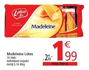 Promotions Madeleine lotus - Lotus Bakeries - Valide de 02/11/2011 à 08/11/2011 chez Match
