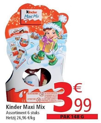 Promoties Kinder maxi mix - Kinder - Geldig van 02/11/2011 tot 08/11/2011 bij Match