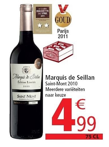Promoties Marquis de seillan - Rode wijnen - Geldig van 02/11/2011 tot 08/11/2011 bij Match