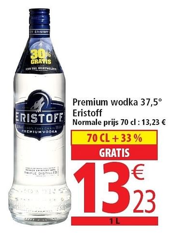 Promoties Premium wodka 37,5° eristoff - Eristoff - Geldig van 02/11/2011 tot 08/11/2011 bij Match