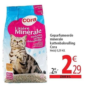 Promotions Geparfumeerde minerale kattenbakvulling - Cora - Valide de 02/11/2011 à 08/11/2011 chez Match