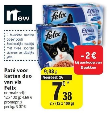Promoties Paté voor katten duo van vis felix - Felix - Geldig van 02/11/2011 tot 08/11/2011 bij Carrefour