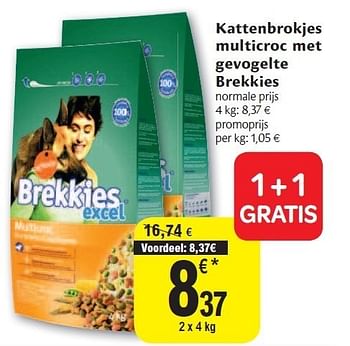 Promoties Kattenbrokjes multicroc met gevogelte brekkies - Brekkies - Geldig van 02/11/2011 tot 08/11/2011 bij Carrefour