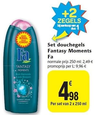 Promotions Set douchegels fantasy moments fa - Fa - Valide de 02/11/2011 à 08/11/2011 chez Carrefour
