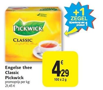 Promoties Engelse thee classic pickwick - Pickwick - Geldig van 02/11/2011 tot 08/11/2011 bij Carrefour