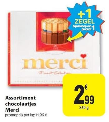 Promoties Assortiment chocolaatjes merci - MERCI - Geldig van 02/11/2011 tot 08/11/2011 bij Carrefour
