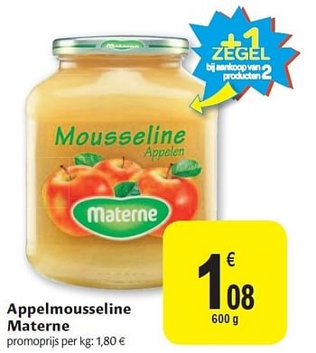Promoties Appelmousseline materne - Materne - Geldig van 02/11/2011 tot 08/11/2011 bij Carrefour