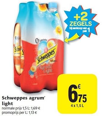 Promotions Schweppes agrum light - Schweppes - Valide de 02/11/2011 à 08/11/2011 chez Carrefour