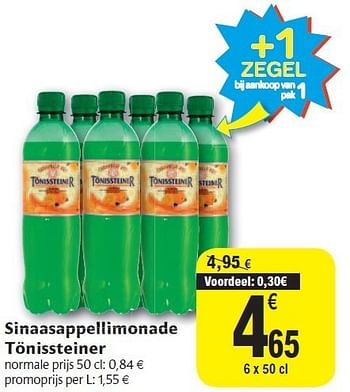 Promotions Sinaasappellimonade tönissteiner - Tonissteiner - Valide de 02/11/2011 à 08/11/2011 chez Carrefour