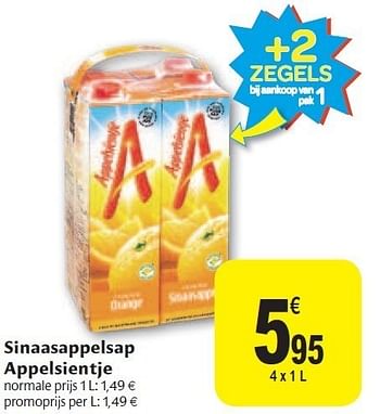 Promotions Sinaasappelsap appelsientje - Appelsientje - Valide de 02/11/2011 à 08/11/2011 chez Carrefour