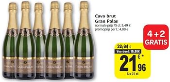 Promoties Cava brut gran palas - Schuimwijnen - Geldig van 02/11/2011 tot 08/11/2011 bij Carrefour