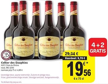 Promoties Cellier des dauphins - Rode wijnen - Geldig van 02/11/2011 tot 08/11/2011 bij Carrefour