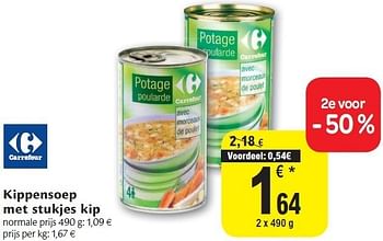 Promoties Kippensoep met stukjes kip - Carrefour - Geldig van 02/11/2011 tot 08/11/2011 bij Carrefour