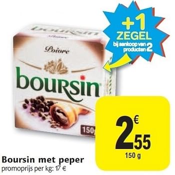 Promoties Boursin met peper - Boursin - Geldig van 02/11/2011 tot 08/11/2011 bij Carrefour