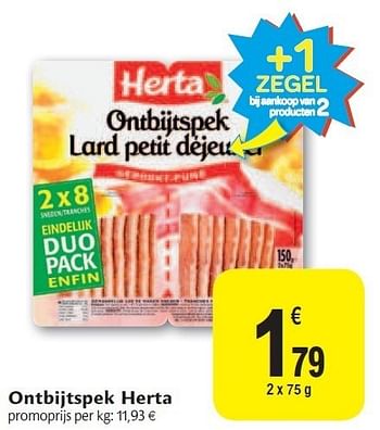Promoties Ontbijtspek herta - Herta - Geldig van 02/11/2011 tot 08/11/2011 bij Carrefour