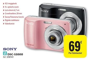 Promoties Fototoestellen dsc-s3000 - Sony - Geldig van 02/11/2011 tot 12/11/2011 bij Carrefour