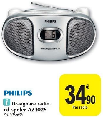 Promoties Draagbare radiocd- speler az102s - Philips - Geldig van 02/11/2011 tot 12/11/2011 bij Carrefour