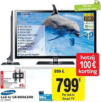 Promoties Lad-tv ue40d6200 - Samsung - Geldig van 02/11/2011 tot 12/11/2011 bij Carrefour
