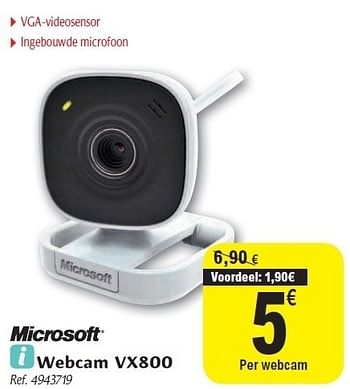 Promoties Webcam vx800 - Microsoft - Geldig van 02/11/2011 tot 12/11/2011 bij Carrefour