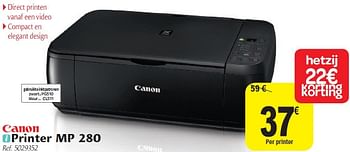 Promoties Printer mp 280 - Canon - Geldig van 02/11/2011 tot 12/11/2011 bij Carrefour
