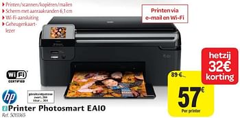 Promoties Printer photosmart eai0 - HP - Geldig van 02/11/2011 tot 12/11/2011 bij Carrefour
