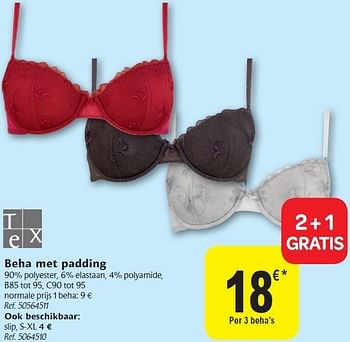 Promoties Beha met padding - Tex - Geldig van 02/11/2011 tot 12/11/2011 bij Carrefour